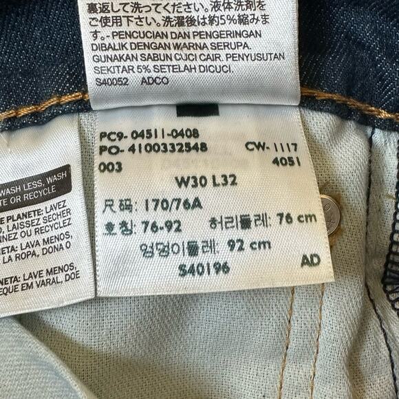 Levi's 511 Men's Slim Fit Jeans Size 30 X 32 Dark Wash - Picture 8 of 8